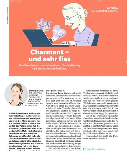 Anik&oacute; Don&aacute;th, Autorin, schreibt in der Coopzeitung Kolumne: Charmant &ndash; und sehr fies