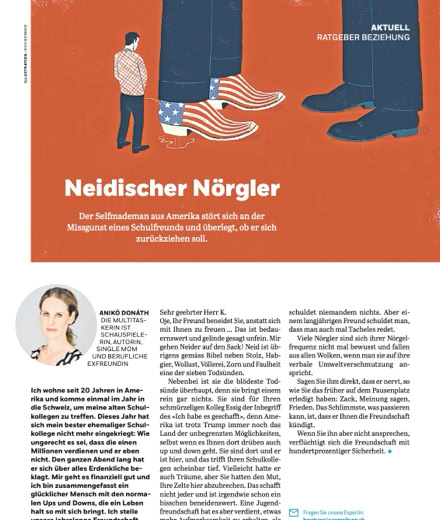 Anik&oacute; Don&aacute;th, Autorin, schreibt in der Coopzeitung Kolumne: Neidischer N&ouml;rgler