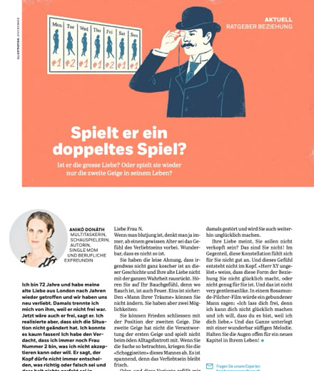 Anik&oacute; Don&aacute;th, Autorin, schreibt in der Coopzeitung Kolumne: Spielt er ein doppeltes Spiel?
