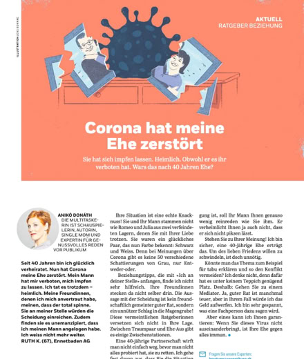 Anik&oacute; Don&aacute;th, Autorin, schreibt in der Coopzeitung Kolumne: Loslassen statt festhalten